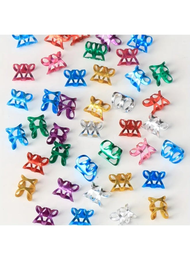 Goolsky 40 Pcs Hip Hop Alloy Hair Rings Set Colorful Hollow Out Carved Hair Buckles Stylish Dirty Braids Braided Hair Accessories - Image 3