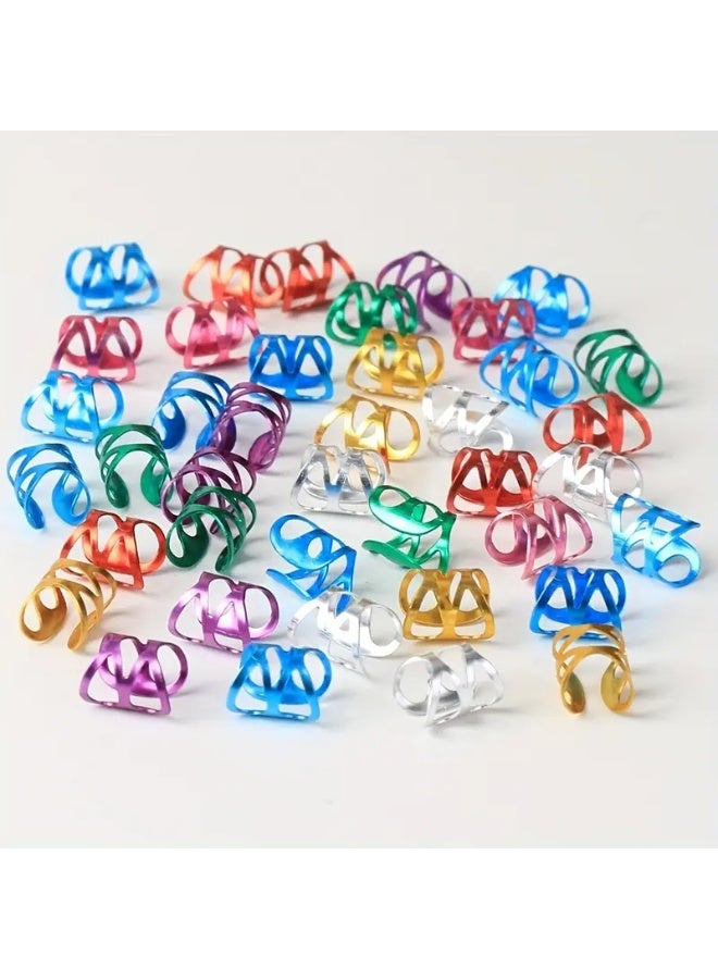 Goolsky 40 Pcs Hip Hop Alloy Hair Rings Set Colorful Hollow Out Carved Hair Buckles Stylish Dirty Braids Braided Hair Accessories - Image 1