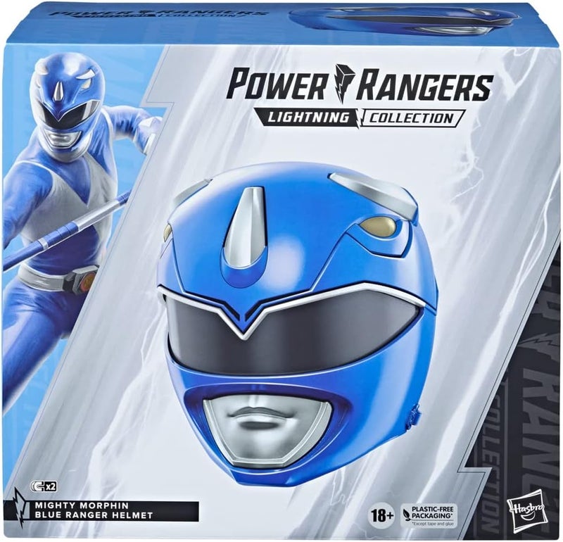 Power Rangers Lightning Collection Mighty Morphin Blue Ranger Premium Collector Helmet - Image 3