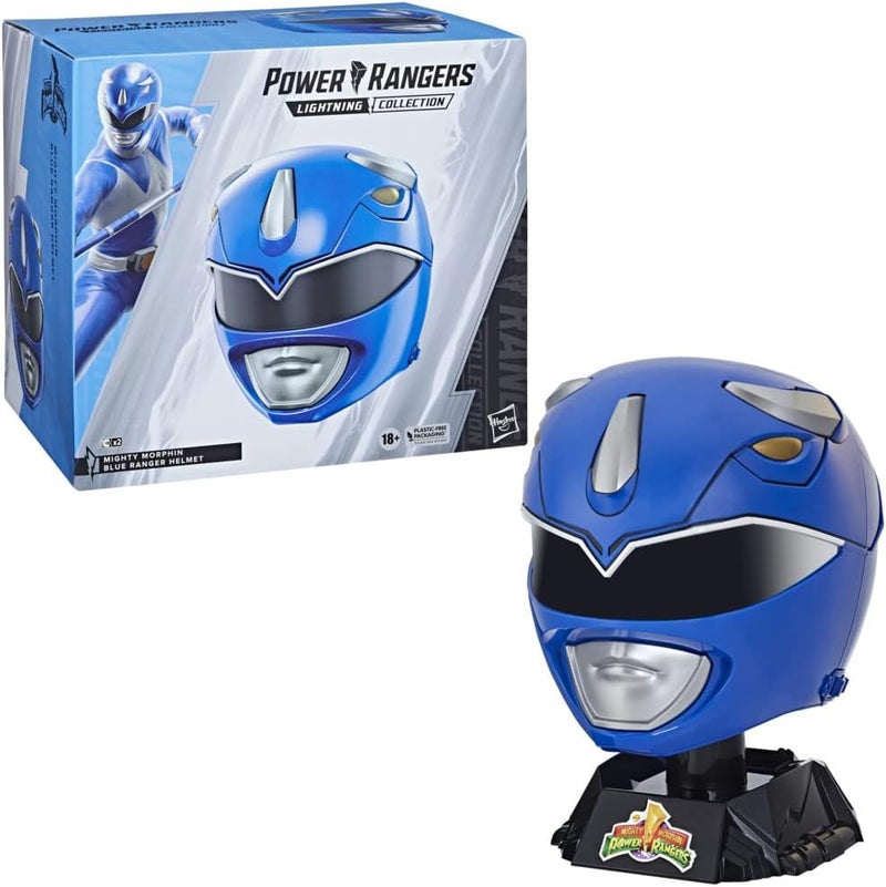 Power Rangers Lightning Collection Mighty Morphin Blue Ranger Premium Collector Helmet - Image 2