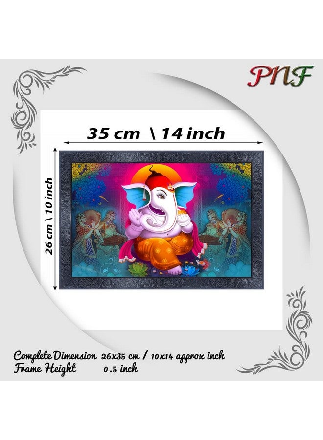 PNF Poster N Frames Ganesh Ji Wooden Photo Frame With Acrylic Sheet | For Living, Pooja Room | Home Decoration Item | Best Gifting Option (10 * 14Inch,Multicolour,Synthetic) 16230 - Image 2