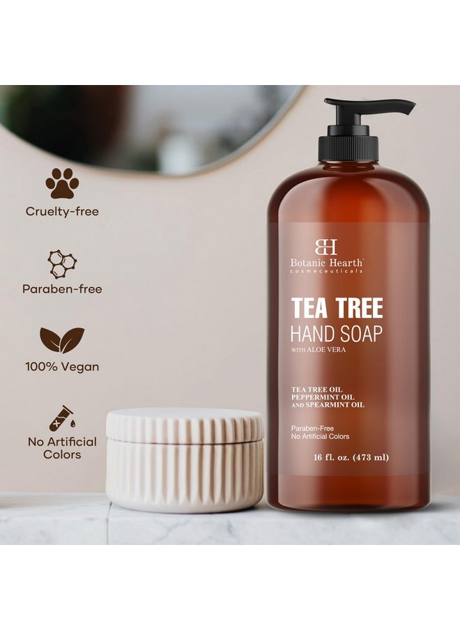 Botanic Hearth Botanic Hearth Tea Tree Liquid Hand Soap - Sulfate Free Formula - Multi Purpose Hand Wash with Aloe Vera and Premium Grade Tea Tree Oil, Pump Dispenser - 16 fl oz  - Image 5