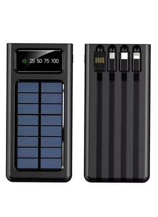 Power Bank with a Capacity Of 30,000 mAh with 4 Built-in Cables and Digital Display Screen Solar Panel Charging Black - pzsku/Z3F0AC0C4E9A47BFDCC90Z/45/1746217914/ef74c4bc-08d3-4325-a664-b83e855e6695