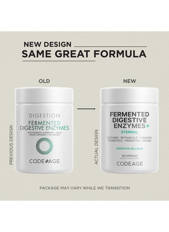 Codeage Codeage Fermented Digestive Enzymes Supplement 3-Month Supply - 14 Digestive Enzymes, Probiotics, Prebiotics, Fermented Botanicals, Plant-Based Multi Pancreatic Enzymes - 1 Capsule a Day - 2-Pack  - Image 2