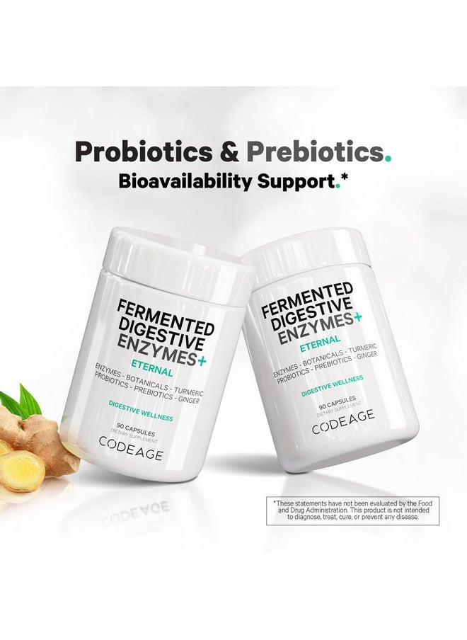 Codeage Codeage Fermented Digestive Enzymes Supplement 3-Month Supply - 14 Digestive Enzymes, Probiotics, Prebiotics, Fermented Botanicals, Plant-Based Multi Pancreatic Enzymes - 1 Capsule a Day - 2-Pack  - Image 4