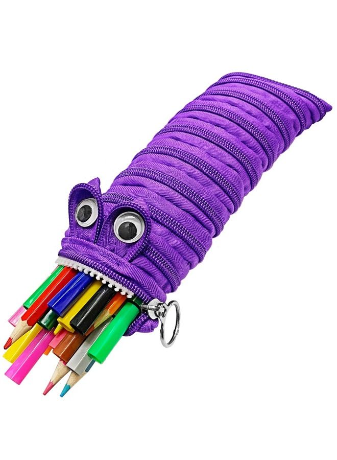 EHOME The Caterpillar Plush Pen Pouch Large Capacity Zipper Stationery Bag Creative Students Start School Stationery - Image 1