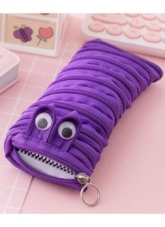EHOME The Caterpillar Plush Pen Pouch Large Capacity Zipper Stationery Bag Creative Students Start School Stationery  - Image 4