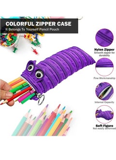 EHOME The Caterpillar Plush Pen Pouch Large Capacity Zipper Stationery Bag Creative Students Start School Stationery  - Image 3