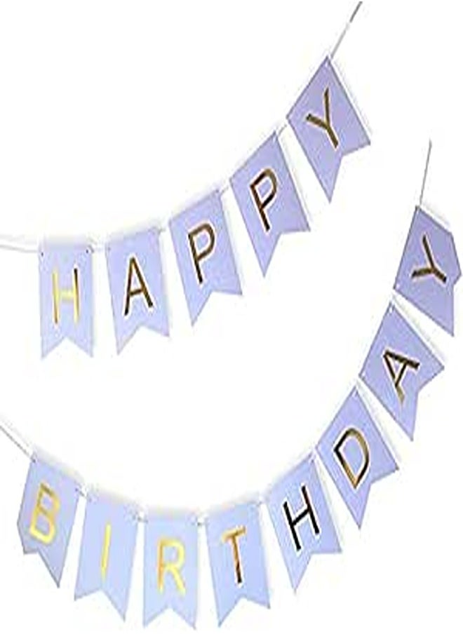 13pcs Paper Bunting Garland Banners Flags DIY Happy Birthday Banner Boy Girl Baby Shower Decorative Wedding Birthday Party Supplies Christmas DÃ©cor-Light Purple 
