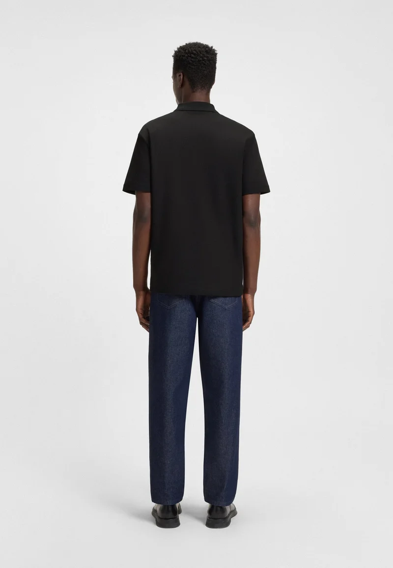 هوجو Interlock-cotton polo shirt with stacked logo