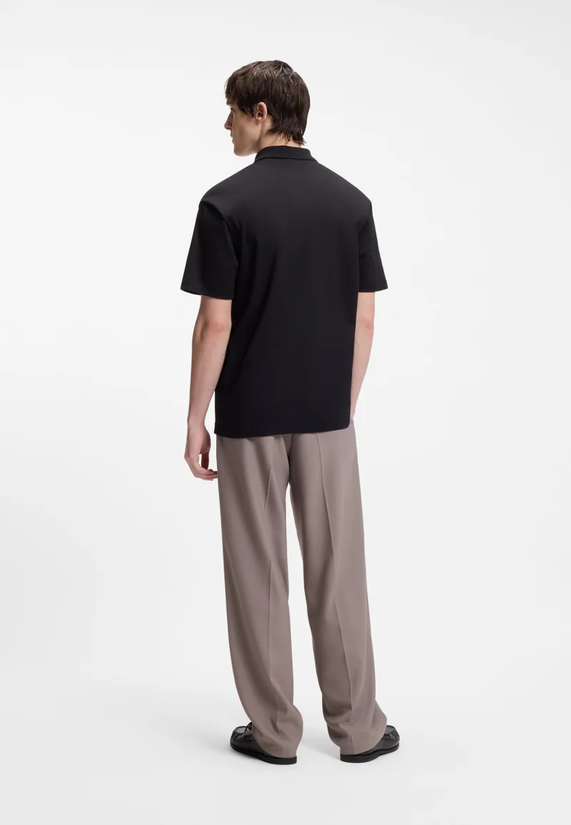 HUGO Interlock-cotton polo shirt with stacked logo