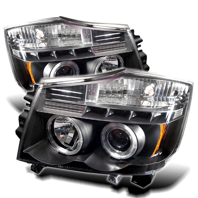 Spyder Auto Nissan TitanNissan Armada Black Halogen LED Projector Headlight PROYDNTI04HLBK