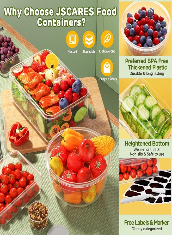 JSCARES 40 Piece Food Storage Containers with Lids(20 Containers & 20 Lids), BPA-Free Plastic Food Containers for Kitchen Storage and Organization, Leak Proof Meal Prep Container, Includes Labels & Pen - Image 4