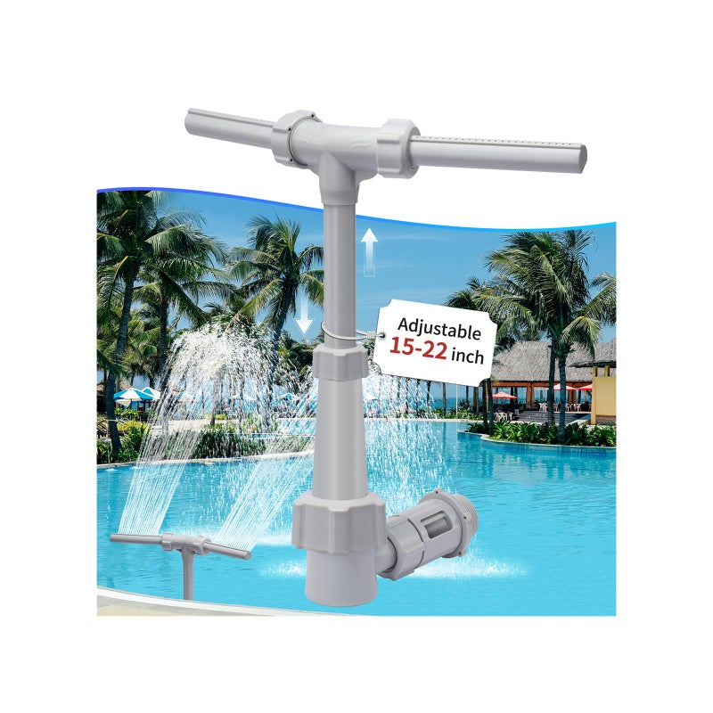 klleyna Patented Pool Fountains for AboveInground Pool  Water Fun Waterfall Swimming Pool Jet Aerator Cooler Extend Adjustable Pipe Pool Sprinkler Dual Spray SwimmingPool Garden Decor