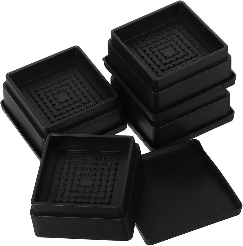 4pcs Stackable Bed Risers for Height Adjustment Non- Furniture Lifters for Tables and Chairs Rubber Design for Secure Support - Image 1
