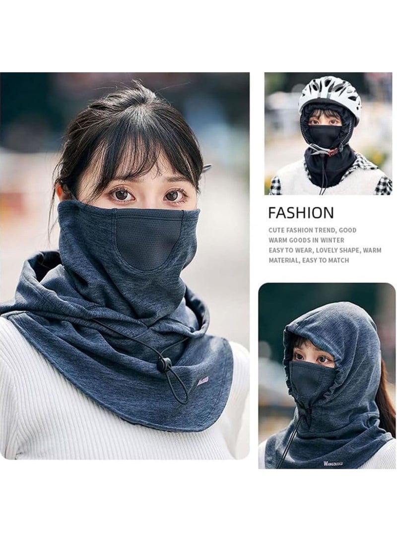 Zikra Cycling Cold Protection Mask, Cold Weather Fleece Ski Mask, Adjustable Warm Face Cover Hat Cap, Face Cover Scarf, Neck Warmer Scarf Helmet Hood for Men and Women, Grey - Image 5