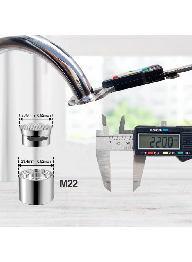 هيدفانا مهوية صنبور 3 قطع، مهوية حوض مطبخ نحاسية صلبة ذات خيط أنثوي وفلتر مدمج، 55/64 بوصة 22 مم مع حشية وأدوات تركيب. - Image 4