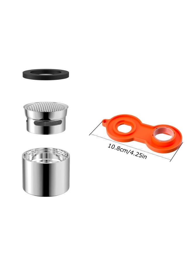 هيدفانا مهوية صنبور 3 قطع، مهوية حوض مطبخ نحاسية صلبة ذات خيط أنثوي وفلتر مدمج، 55/64 بوصة 22 مم مع حشية وأدوات تركيب. - Image 3