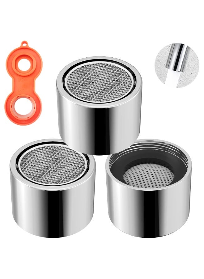 هيدفانا مهوية صنبور 3 قطع، مهوية حوض مطبخ نحاسية صلبة ذات خيط أنثوي وفلتر مدمج، 55/64 بوصة 22 مم مع حشية وأدوات تركيب. - Image 1