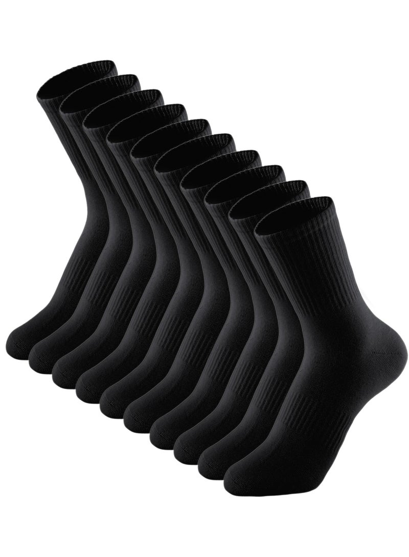 Womens Crew Socks Casual Athletic Gym LightWeight Thin Cotton Socks 5 Pairs - Image 1