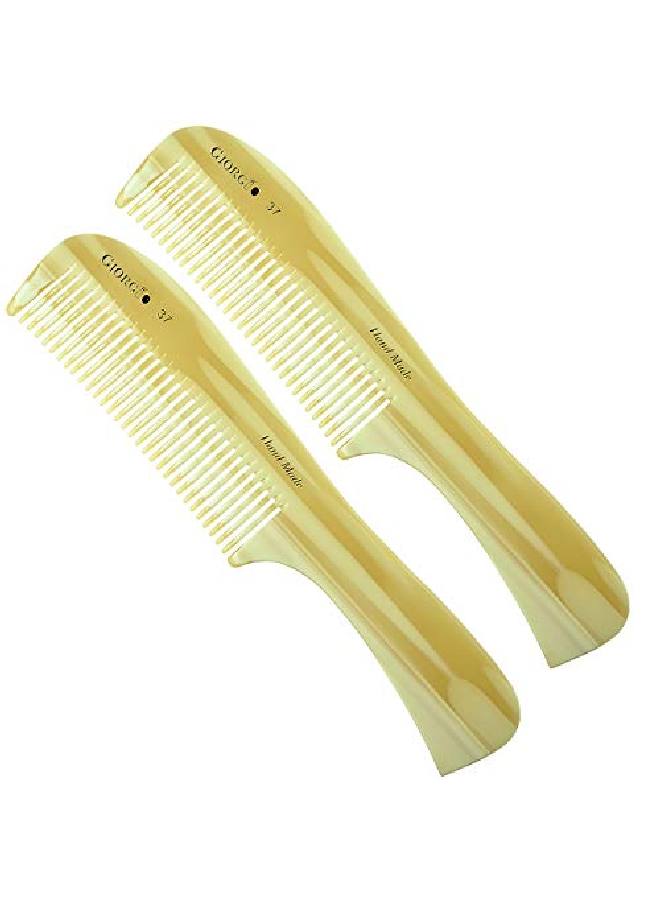Giorgio G37 Large Coarse Hair Detangling Comb Wide Teeth For Long Thick Curly Wavy Hair Hair Detangler Comb For Wet And Dry Handmade Rake Comb Sawcut From Cellulose Hand Polished Imitation Horn - Image 1