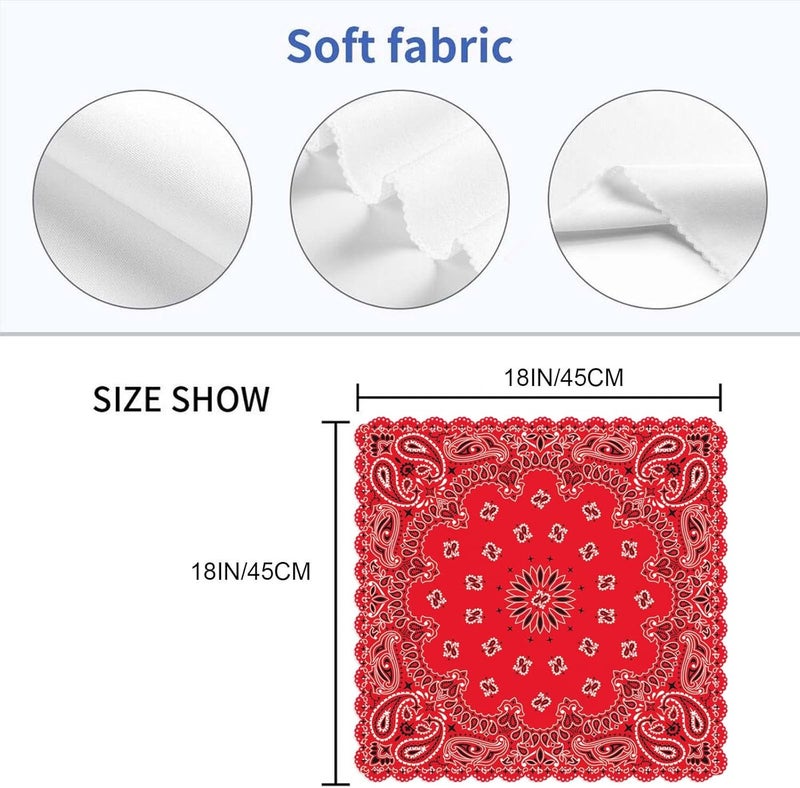 Yibeas Western Paisley Cloth Napkins Set of 4 Bandana Seamless Pattern with Red and White Ornaments Polyester Kitchen Dinner Napkins for Holiday Festive Wedding Decor 18 x 18 inch - Image 2