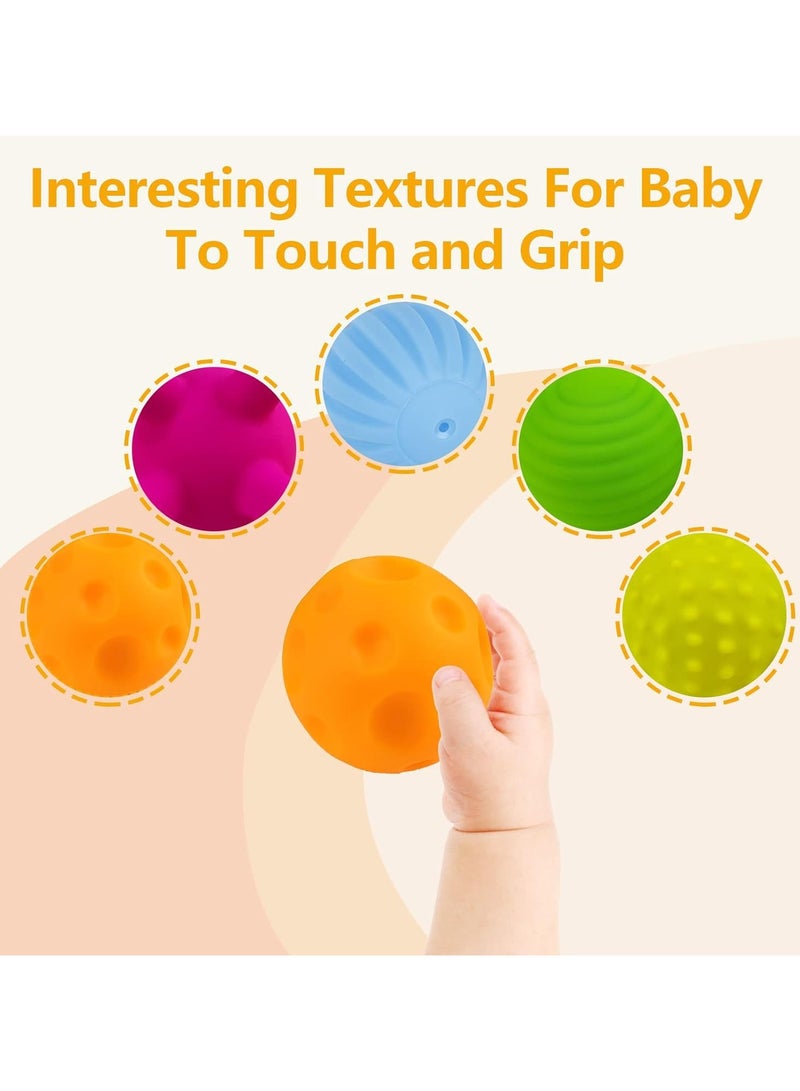 Baby Sensory Ball ,Textured Multi Ball Set Massage Balls Squeezy and Bouncy Fidget Toys,Sensory Toys for Babies 6-12 Months,Montessori Toys for Toddlers Kids(12pcs)  - Image 4