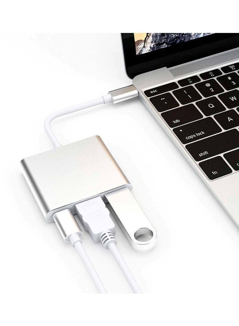 3 in 1 Type C To HDTV HDMI Adapter, 4K HDMI USB 3.0 PD Fast Charging Adapter for iPhone 15 16 Series MacBook Matebook Huawei Xiaomi Samsung Type C Interface - Image 4