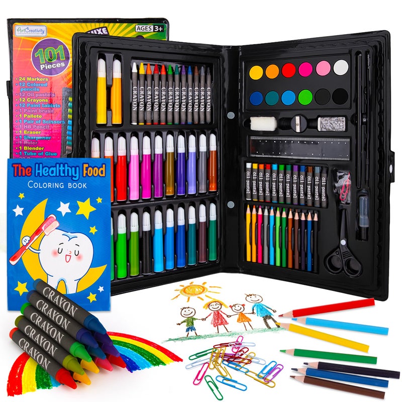 ArtCreativity Art Supplies Kit for Kids (101-PCS) â€“ Crayons, Markers, Pencils, Watercolors & Coloring Book â€“ Beginner Art Set & Creative Gift for Boys & Girls - Image 1