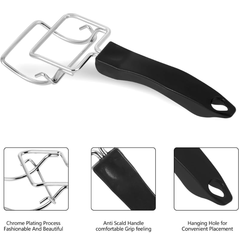 2Pcs Stainless Steel Oven Grill Extractor Clips And Tray Handle Set - Image 4