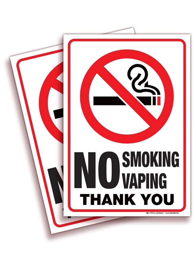 iSYFIX No Smoking No Vaping Sticker Sign 2 Pack 7X10 Inch Premium Selfadhesive Vinyl Laminated For Ultimate Uv Protection Weather Scratch Water & Fade Resistance Indoor & Outdoor  - Image 1