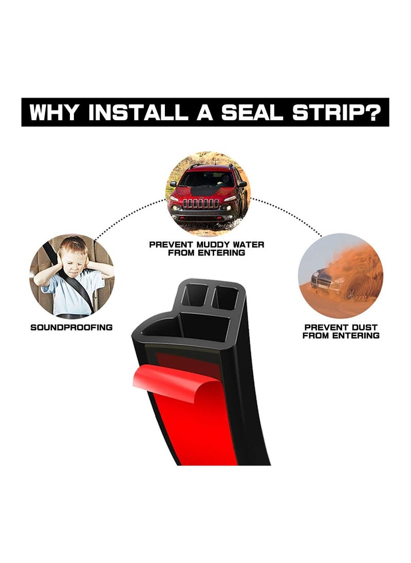 RATSAW Car Weather Stripping Car Door Seal Strip Auto Door Soundproofing Weatherstrip for L Shape Universal Self Adhesive Rubber Draft Seal Strip for Car Door Tailgate  - Image 4