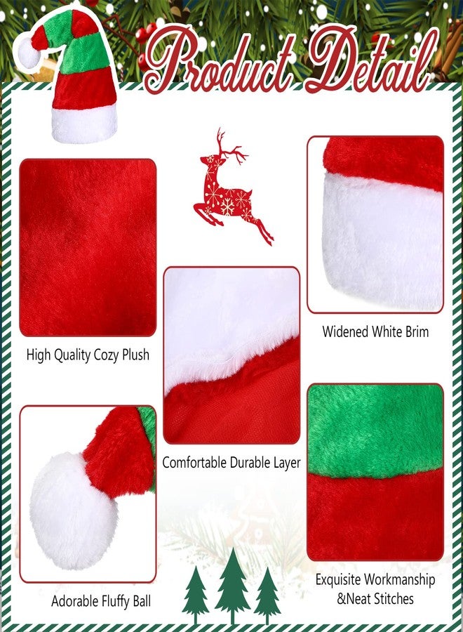 Kenning 4 Pcs Christmas Elf Santa Hat for Adults Red and Green Sant Hat for Unisex Adults Xmas New Year Festive Holiday Party(Red, Green, White) - Image 5