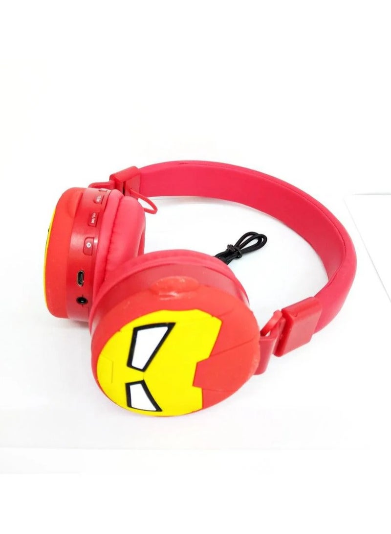 Iron Man Wireless Bluetooth Headphones for Kids - High-Resolution Sound, 400mAh Battery, 18-Hour Playtime, Built-in Microphone, Volume Control, 3.5mm Jack, 40mm Driver, Red - Image 3