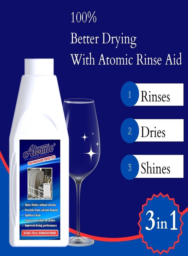 Atomic Dishwasher Rinse Aid Starter Combo Pack OF 3-400ml Each For Shine & Dry Dishes - Image 2