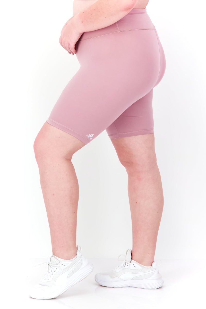 Adidas Women Plus Size High Rise Biker Short, Mauve  - Image 4