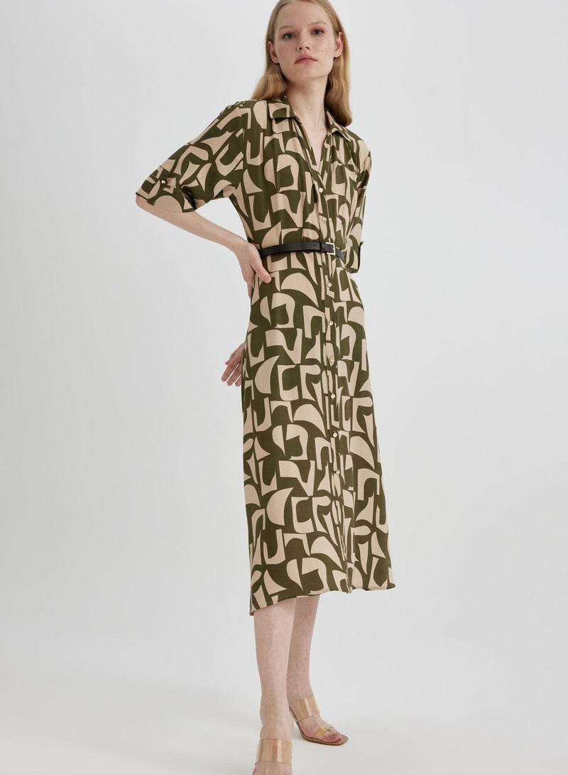 DeFacto Abstract Print Dress  - Image 4
