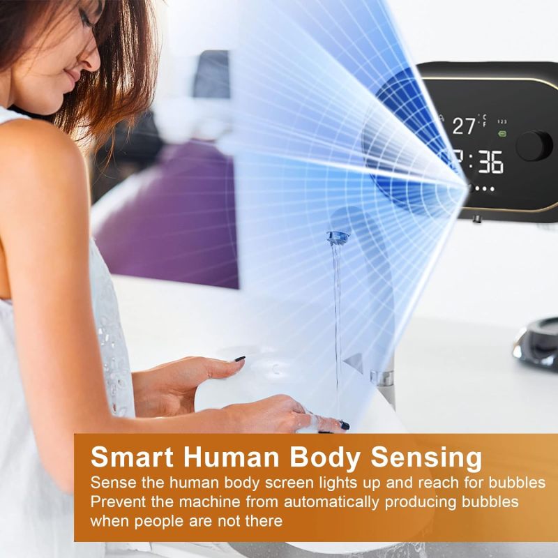 Touchless Automatic Soap Dispenser: 500ml/17oz Black Wall Mounted - Adjustable 3 Gears 60-Day Battery Life Smart Foam Soap Dispenser for Bathroom Kitchen Commercial Use - Image 5