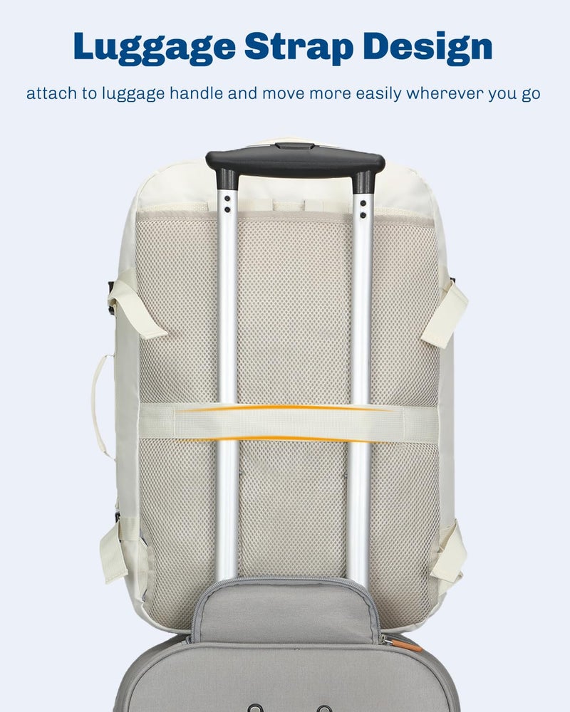 Hynes Eagle Carry on Backpack 38L Large Travel Backpack for Women Flight Approved Weekender Bag Laptop Backpack Men 15 inches Beige - Image 3