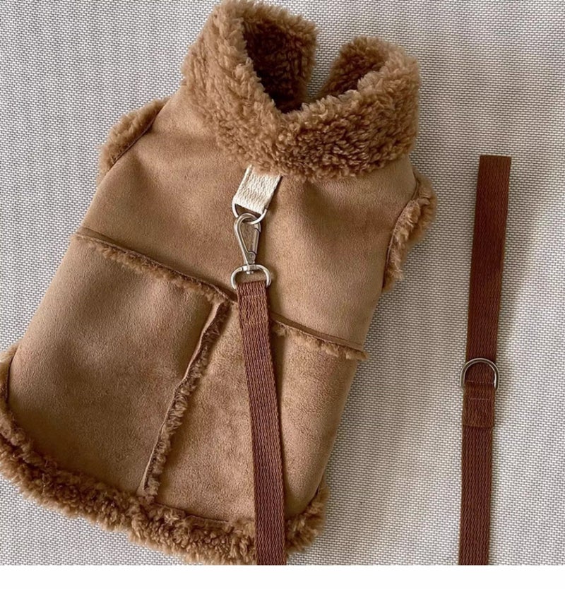 general Pet autumn and winter clothing for cats and dogs, warm vest without leash (for pets under 8 kg) - Image 1