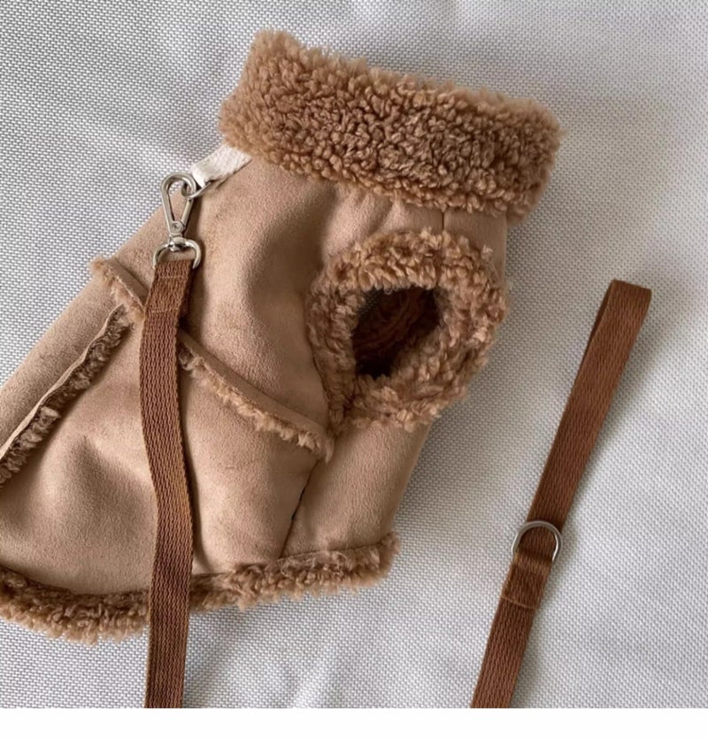 general Pet autumn and winter clothing for cats and dogs, warm vest without leash (for pets under 8 kg) - Image 3