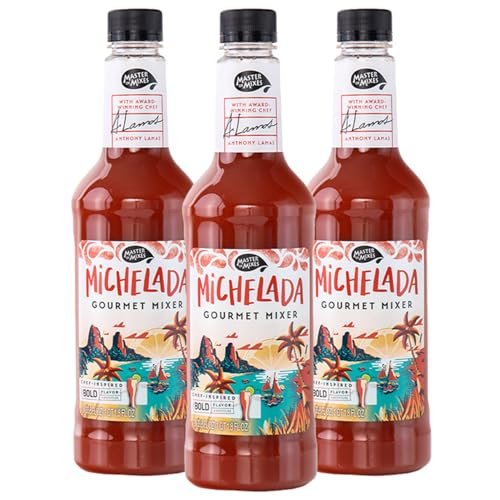 Master of Mixes Michelada Drink Mix, Ready To Use, 1 Liter Bottle (33.8 Fl Oz), Pack of 3 - Image 1