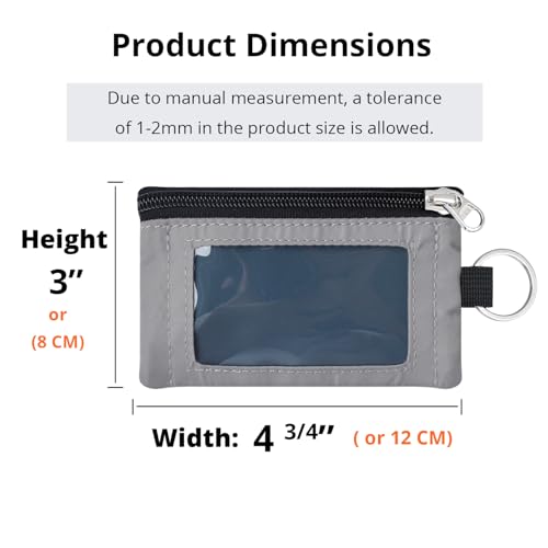 APTENSKO RFID Blocking Travel Wallet with Adjustable Lanyard, Small Nylon Zipper Pouch and Badge Holder for ID, Credit Cards, Cash, Keys, Commuters (SlateBlue+Grey) - Image 3