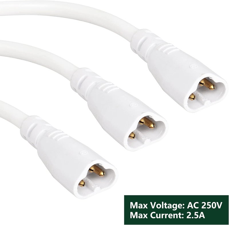 SinLoon T5 T8 LED Splitter Cable 3Pins LED Wire Connector 2 Way Splitter Extension Cord for Ceiling Lights LED Tube Lamp Holder Socket1to 2 - Image 3