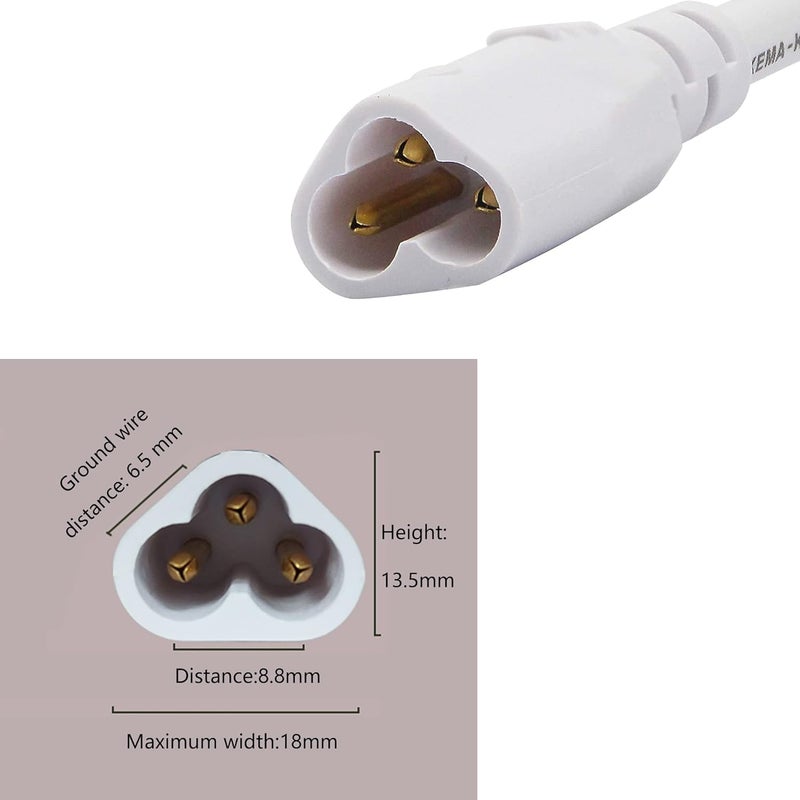 SinLoon T5 T8 LED Splitter Cable 3Pins LED Wire Connector 2 Way Splitter Extension Cord for Ceiling Lights LED Tube Lamp Holder Socket1to 2 - Image 2