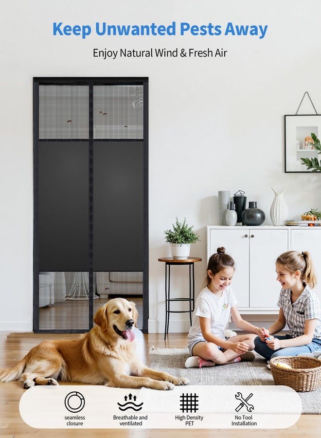 Fillis Magnetic Screen Door with Privacy Protection, PET Mesh Screen Fit for Door Size 32x80 Inch, Pet Friendly Screen Curatin for Doorway to Keeps Bugs Out - Image 4