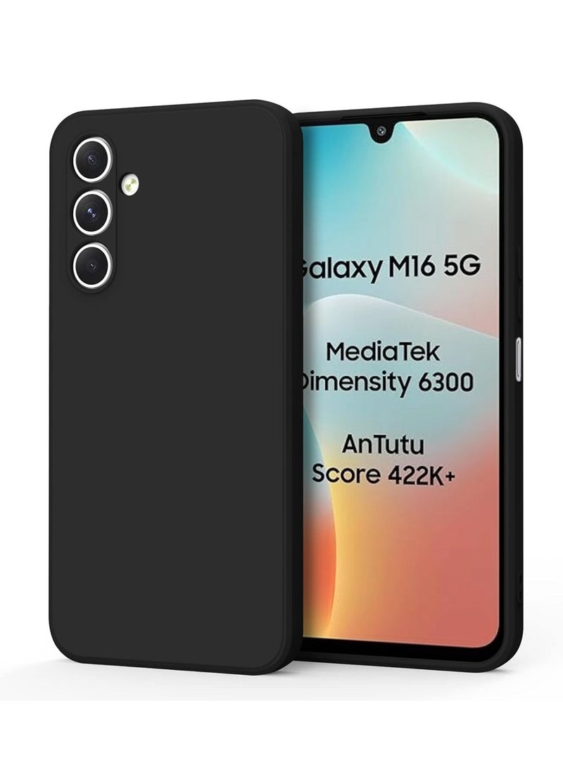Wtech Samsung Galaxy M16 5G / Samsung Galaxy F16 5G 2025 Premium Soft Liquid Silicone Case Cover (MCRPSN) - Black - Image 1