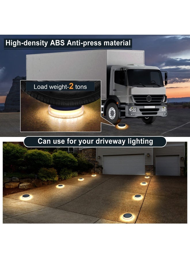YiLaie أضواء السطح الشمسية LED من YiLaie، دائرية، قابلة للصق، تعمل بالطاقة الشمسية، مقاومة للماء، تعمل تلقائيًا، أضواء السلم الشمسية للحديقة، الفناء، الممرات، 4 عبوات - Image 5