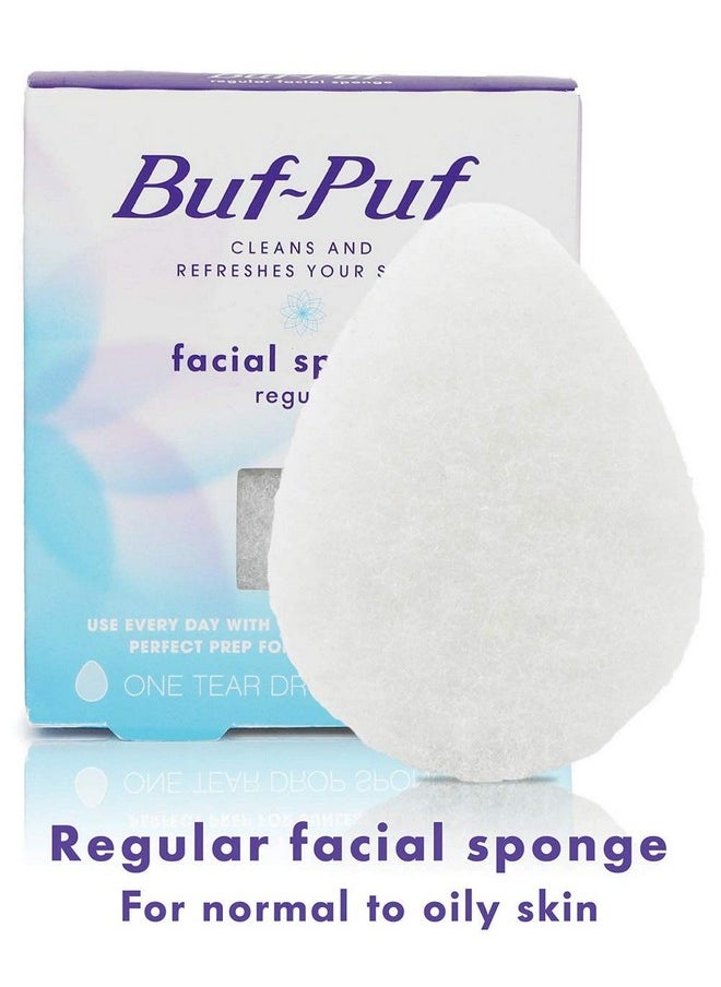 Buf-Puf Buf-Puf Regular Facial Sponge, Dermatologist Developed, Removes Deep Down Dirt & Makeup that Causes Breakouts and Blackheads, Reusable, Exfoliating, White, 1 Count  - Image 2