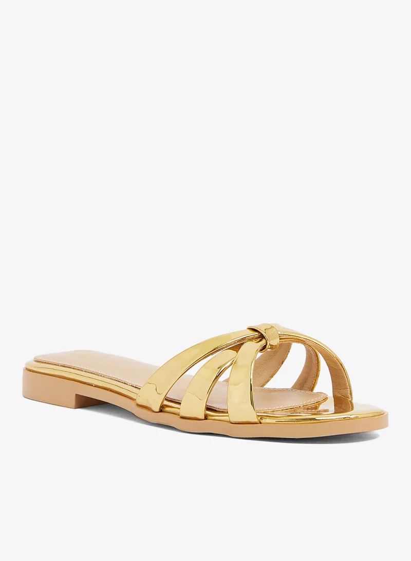 ELLA Gold PU 3 bar flats